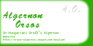 algernon orsos business card